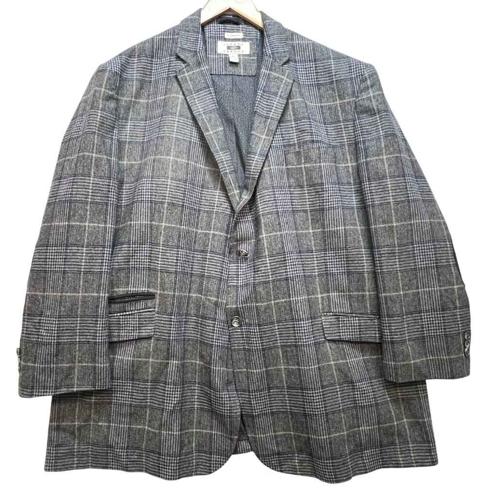 Joseph Abboud Men's Classic Fit Blazer Sport Coat Long Sleeve Size 3X Gray Plaid